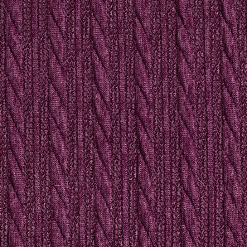 Strick Cloqué Zopfmuster – merlot,  image number 1