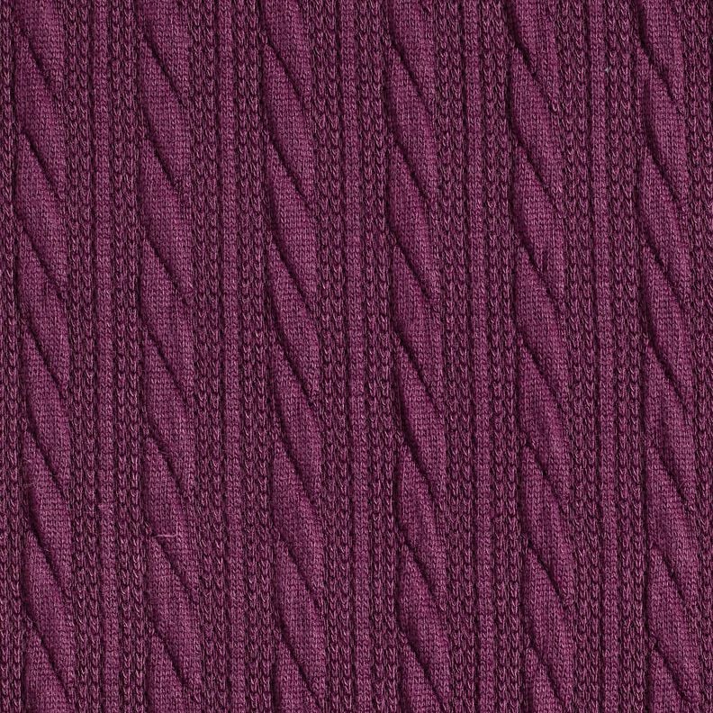 Strick Cloqué Zopfmuster – merlot, image number 1