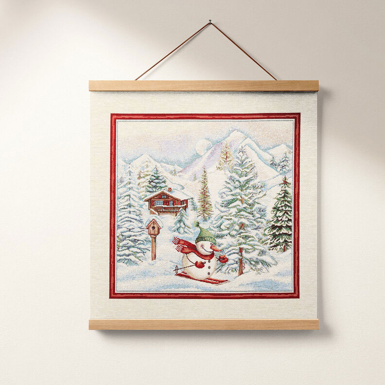 Dekopanel Gobelin Schneemann – karminrot/hellbeige,  image number 7