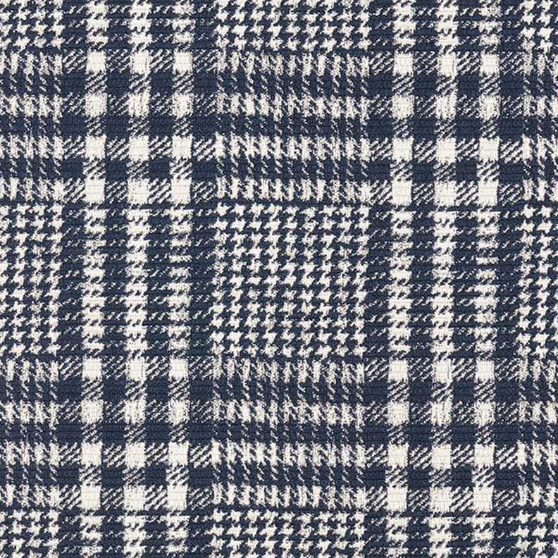 Mantelstoff Doubleface Karo – marineblau/weiss,  image number 1