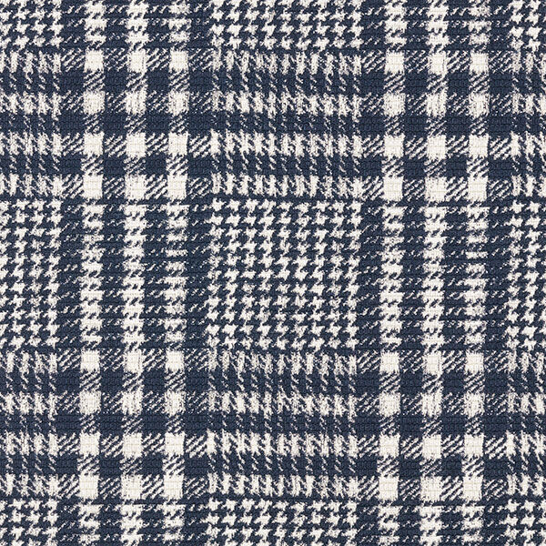 Mantelstoff Doubleface Karo – marineblau/weiss,  image number 1