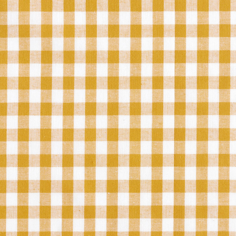 Baumwollstoff Vichykaro 1 cm – senf/weiss,  image number 1