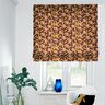 Dekostoff Halbpanama kunterbunte Blumen – aubergine/hellorange,  thumbnail number 5