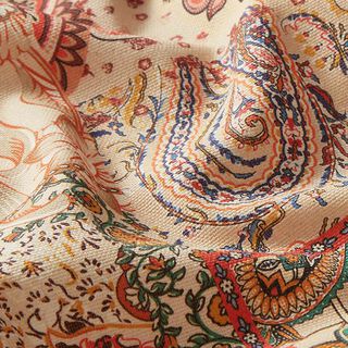 Dekostoff Halbpanama Retro Paisley – beige, 