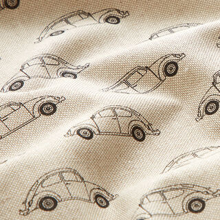 Dekostoff Halbpanama VW Käfer Mini – natur/schwarz, 