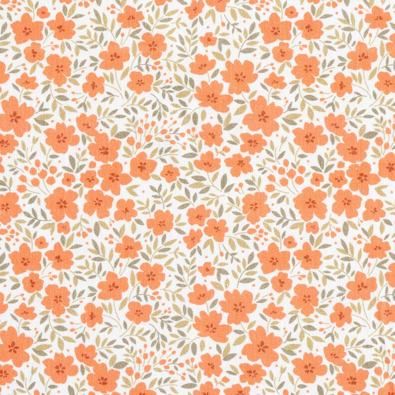 Dekostoff Baumwollsatin Blütenmeer – pfirsichorange/weiss,  image number 1