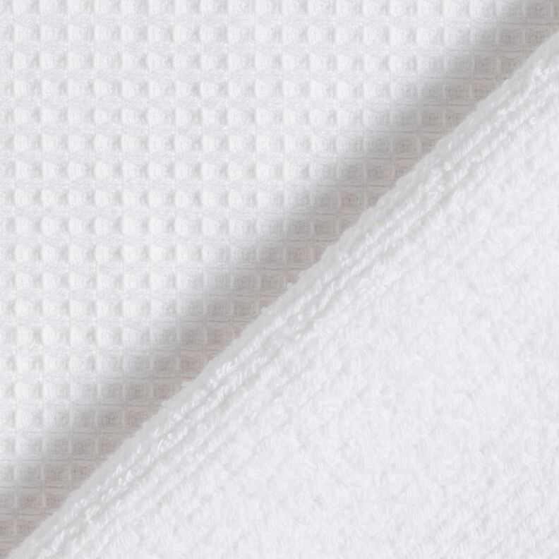 Frotteestoff/Waffelpiqué Uni – weiss, image number 5