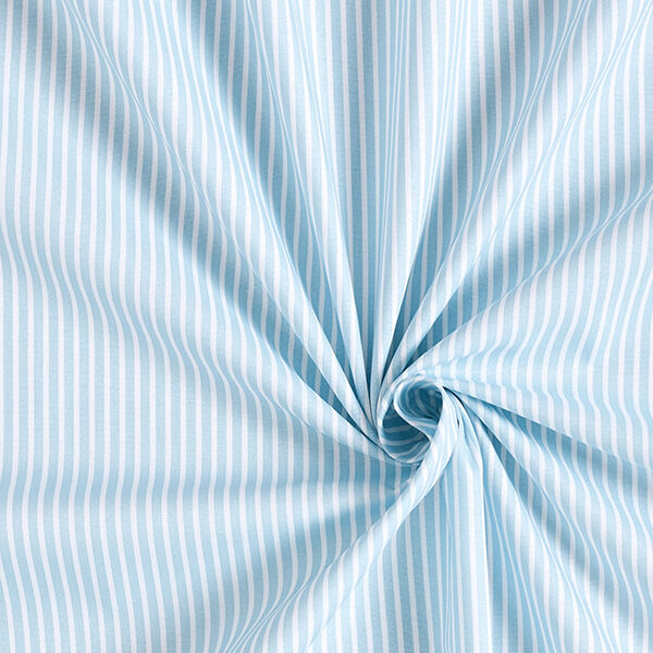 Baumwollpopeline Streifen – hellblau/weiss | Reststück 100cm