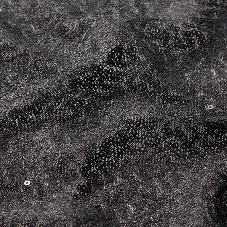 Paillettenstoff Schlangenlinien – schwarz,  image number 2