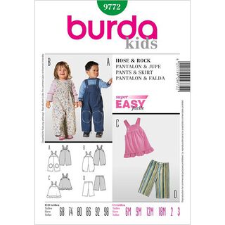 Latzhose / Rock | Burda 9772 | 68-98, 
