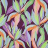 Baumwollsatin Blätter Digitaldruck | Poppy Fabrics – aubergine/hellgrün,  thumbnail number 1