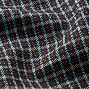 Viskose-Mix Glitzer Karo – türkis/schwarzbraun, 