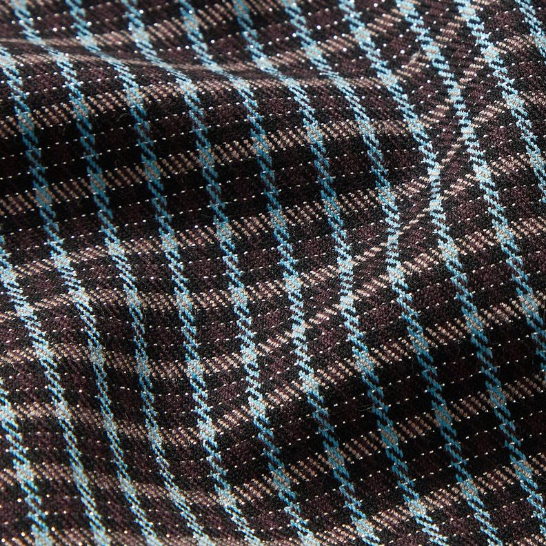 Viskose-Mix Glitzer Karo – türkis/schwarzbraun,  image number 2