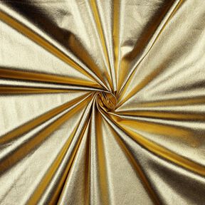 Baumwollpopeline folienveredelt Uni – gold metallic, 