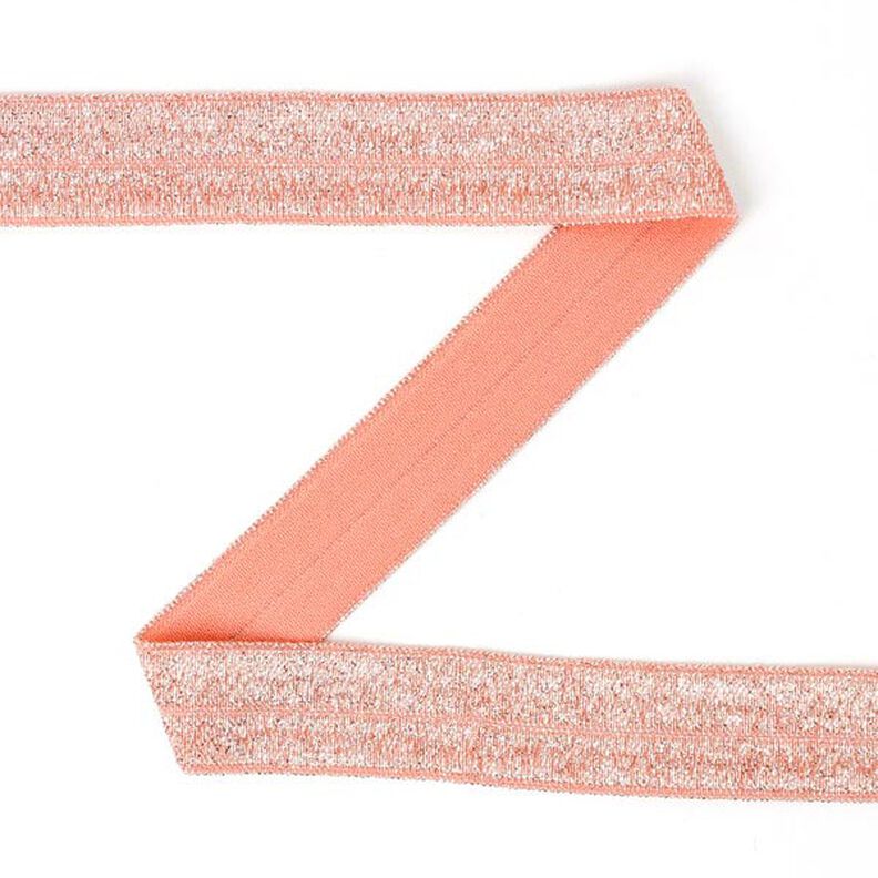 Elastisches Einfassband (Falzgummi), glitter - apricot,  image number 1