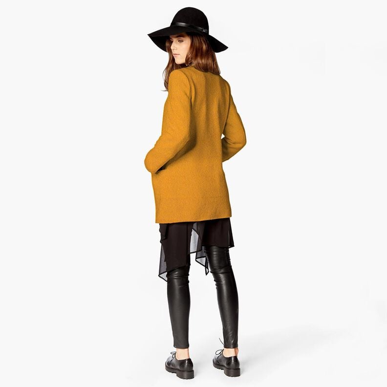 Woll-Fleece reine Schurwolle Uni – senf, image number 5