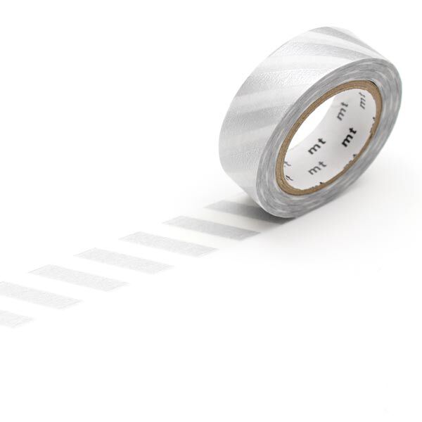 Washi Tape Streifen 1 – silber/weiss | Masking Tape, image number 1