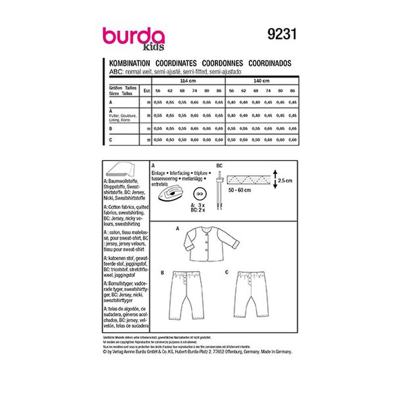 Conjunto | Burda 9231 | 56-86,  image number 9