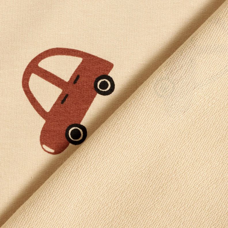 French Terry Sommersweat gro&szlig;e Retro-Autos &ndash; creme,  image number 4