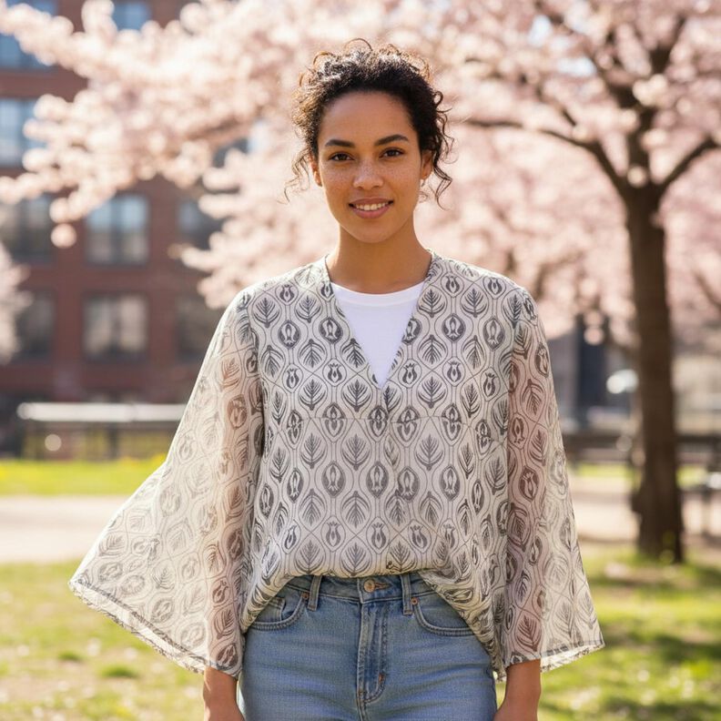 Chiffon Artdecomuster &ndash; schwarz/weiss,  image number 6