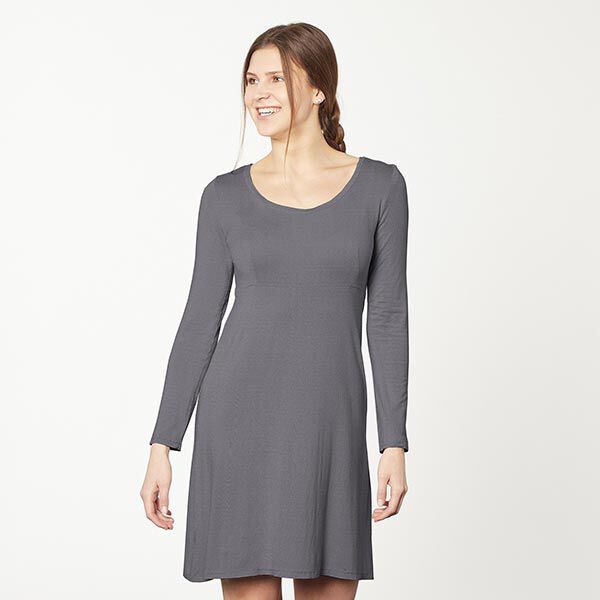 Baumwolljersey Medium Uni – dunkelgrau, image number 6