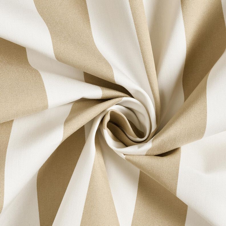 Outdoorstoff Canvas Blockstreifen – dunkelbeige/elfenbein,  image number 3