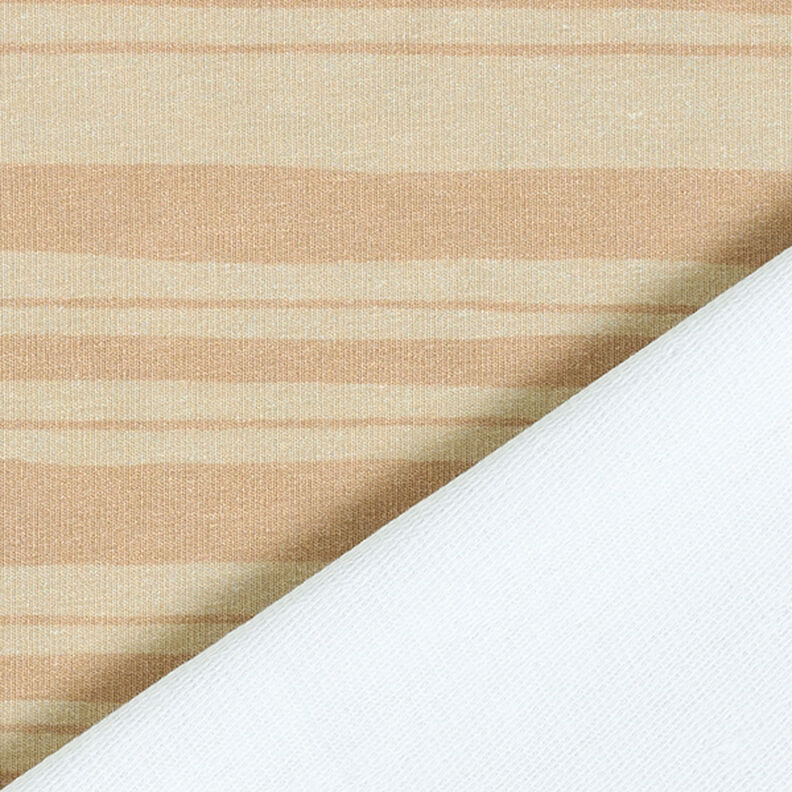 French Terry unregelmäßige Streifen – rehbraun/dunkelbeige,  image number 4