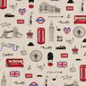 Dekostoff Halbpanama London – natur/rot,  thumbnail number 1