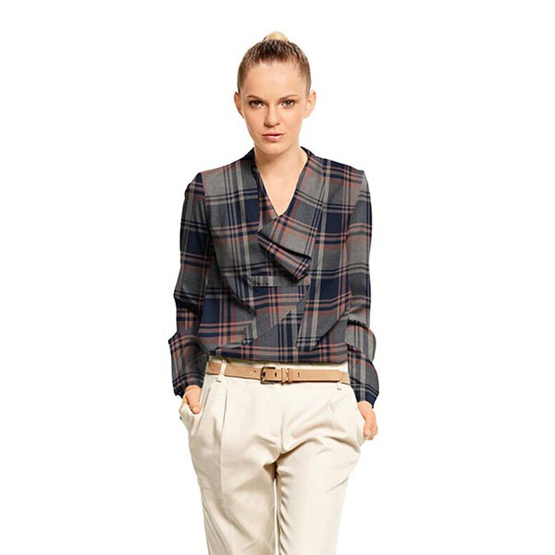 Schottenkaro Stretch – navy/lachs,  image number 4