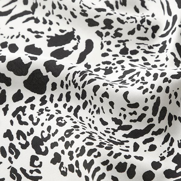 Viskosestoff Leopardenmuster – weiss/schwarz | Reststück 200cm
