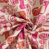 Dekostoff Halbpanama bunte Katzen – natur/purpur,  thumbnail number 3