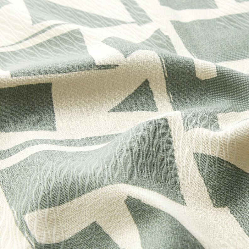 Dekostoff Jacquard abstrakte Struktur – schilf/wollweiss, image number 2