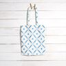 Dekostoff Baumwollköper elegante Rauten – weiss/blau,  thumbnail number 7