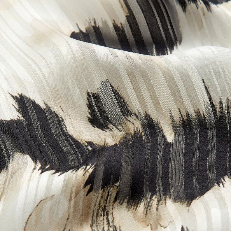 Chiffon Tupfen und Ausbrennerstreifen – weiss/schwarz,  image number 2