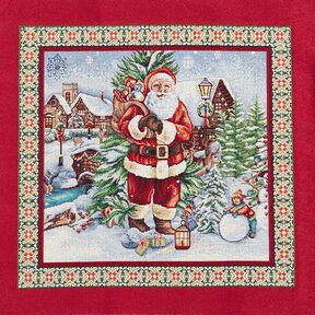 Dekopanel Gobelin weihnachtlicher Besuch – karminrot, 