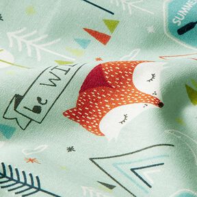Baumwollstoff Cretonne Be Wild Fuchs – pastellgrün, 