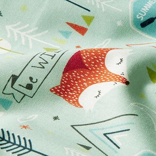 Baumwollstoff Cretonne Be Wild Fuchs – pastellgrün, 