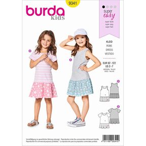 Mädchenkleider | Burda 9341 | 92-122, 