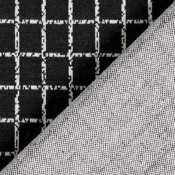 Romanit Jersey Gitter-Muster – schwarz | Reststück 50cm