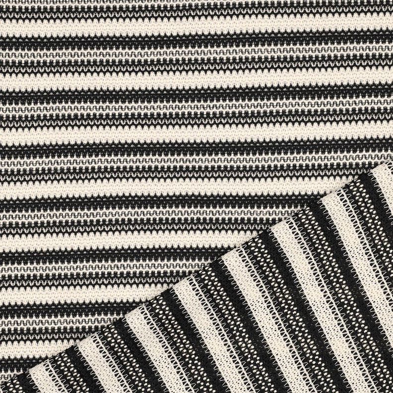 Strickstoff Streifen | Poppy Fabrics – schwarz/wollweiss,  image number 4