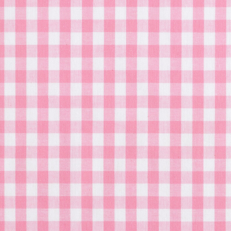 Baumwollstoff Vichykaro 1 cm – rosa/weiss,  image number 1
