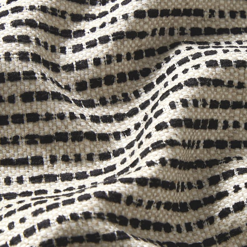Dekostoff Jacquard rustikale Streifen &ndash; schwarz/natur,  image number 2