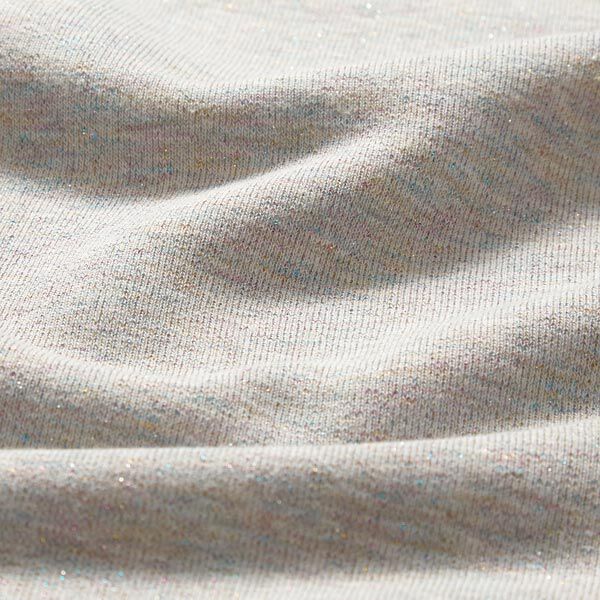 Sweatshirt Glitzer Melange – silbergrau | Reststück 50cm