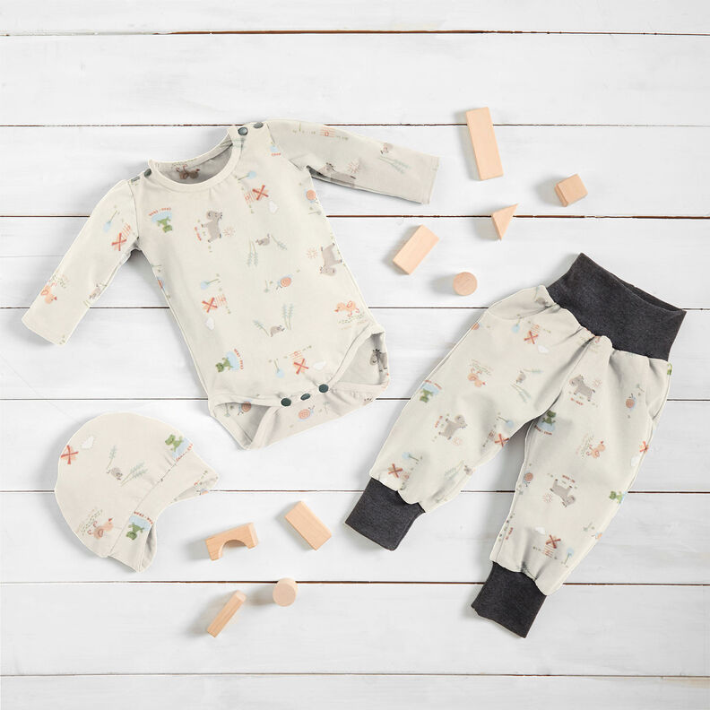 Baumwolljersey Babytiere – wollweiss,  image number 6