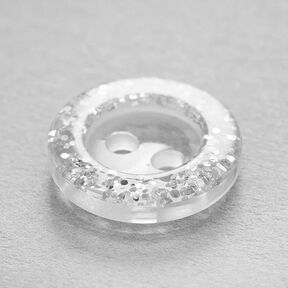 Knopf 2-Loch Glitzer [ Ø13 mm ] – wollweiss, 
