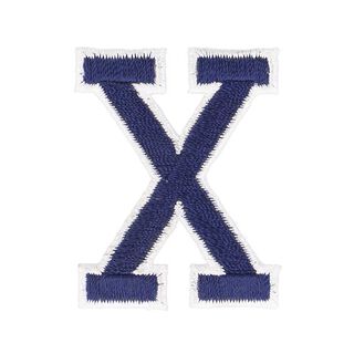 Applikation Buchstabe X [ Höhe: 4,6 cm ] – marineblau, 