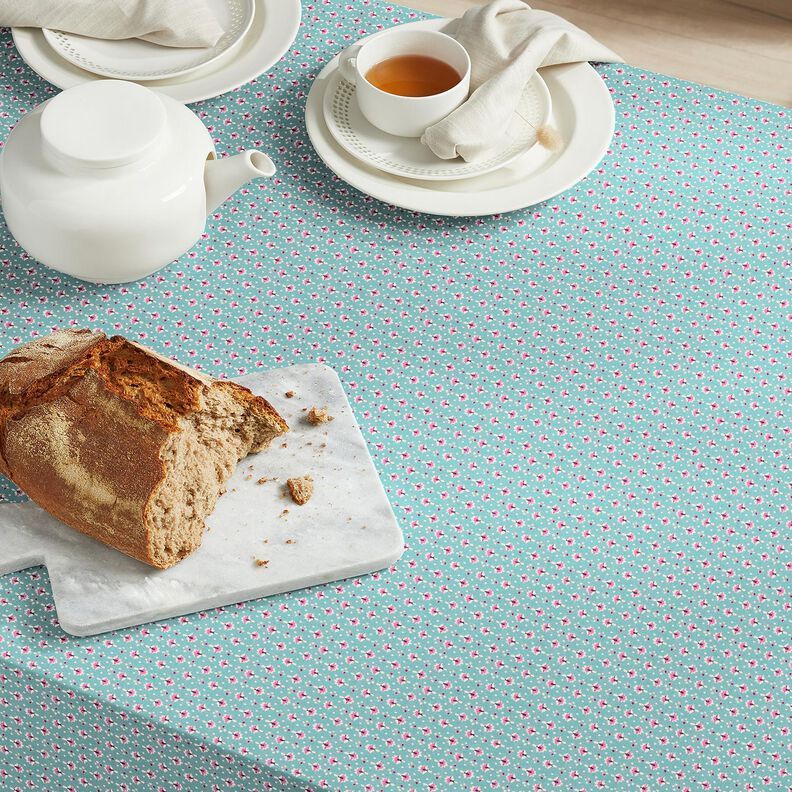 Baumwollstoff Popeline kleine Ornamente– mint/pastellviolett – mint/pastellviolett,  image number 7