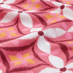 Dekostoff Canvas Stickerei-Look groß – pink/elfenbein, 