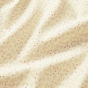 Baumwollstoff Popeline festliche Zweige – creme, 