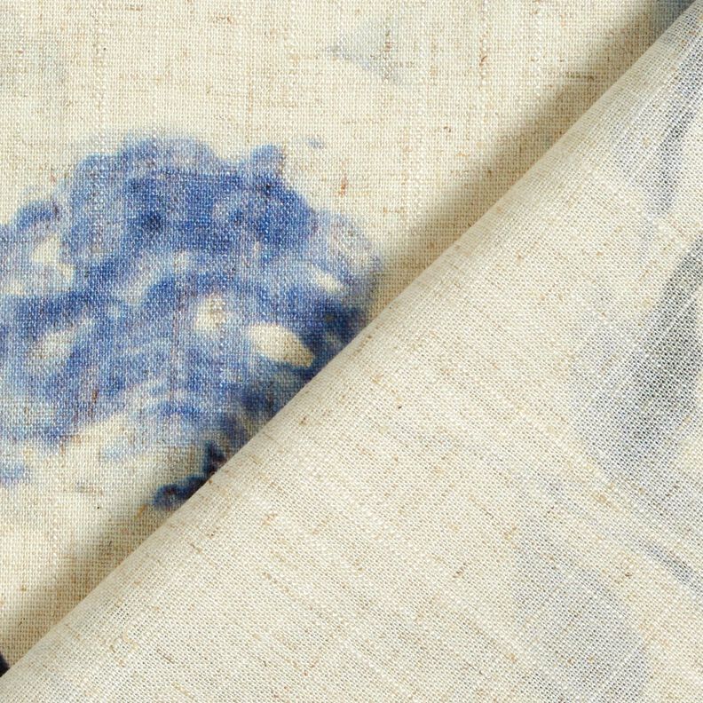 Viskose-Leinen-Mix Aquarellrosen – natur/marineblau,  image number 4